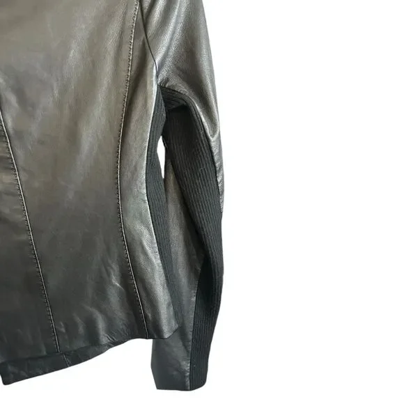 VINCE. Scuba Black 100% Leather Jacket Size XS